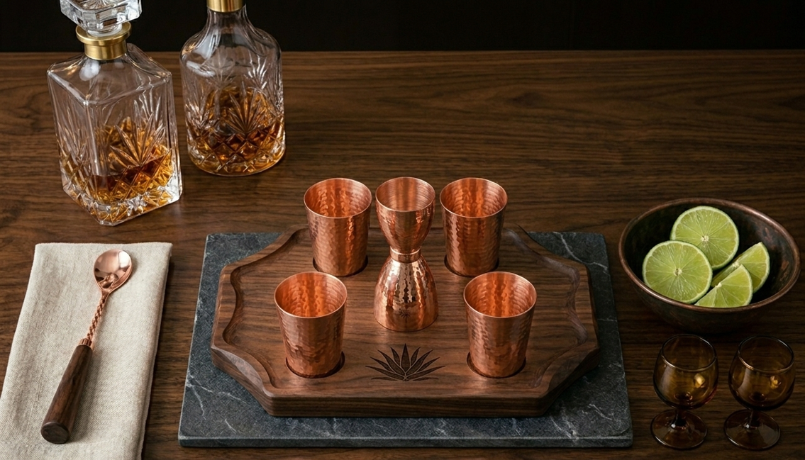 Detalle de Vasos y Jigger